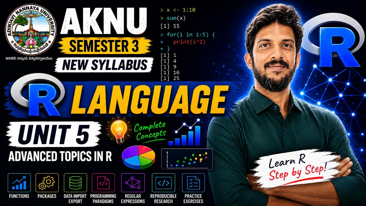 R Programming Unit 5 (Part 1) | AKNU Semester 3 | Complete Explanation | Exam-Oriented Preparation