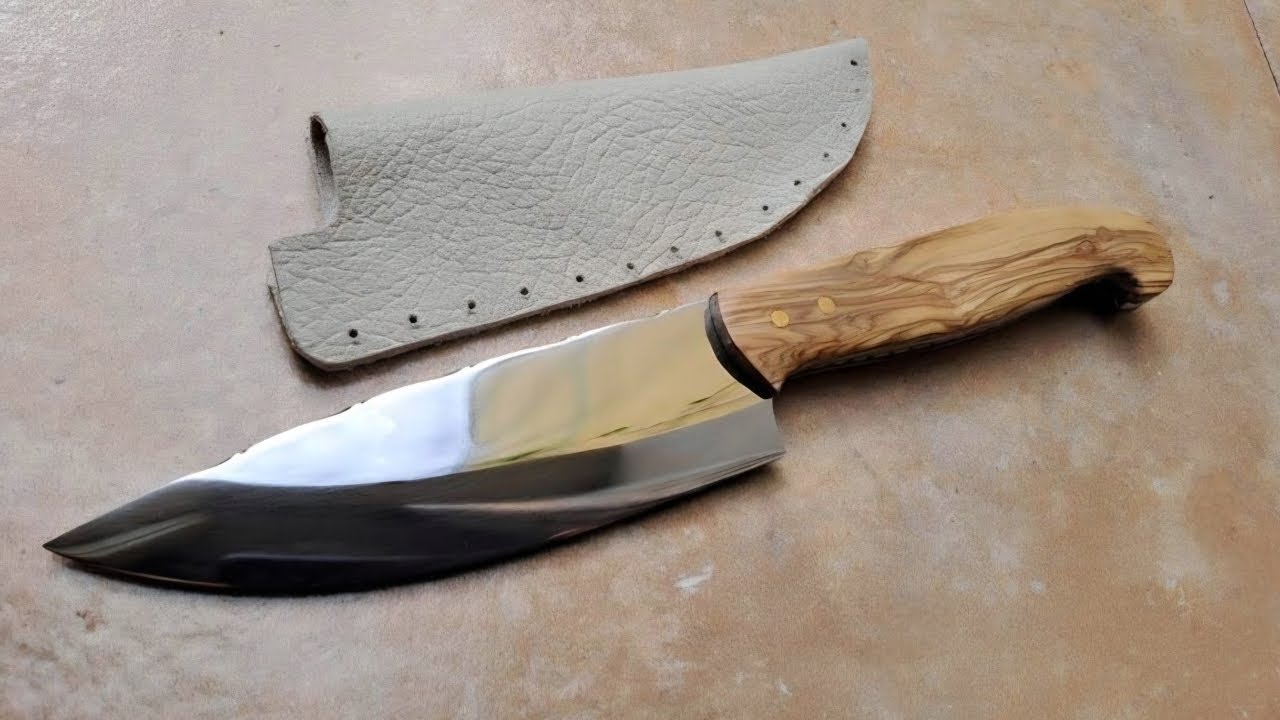 Making a Chef Knife with Olive Wood Handle