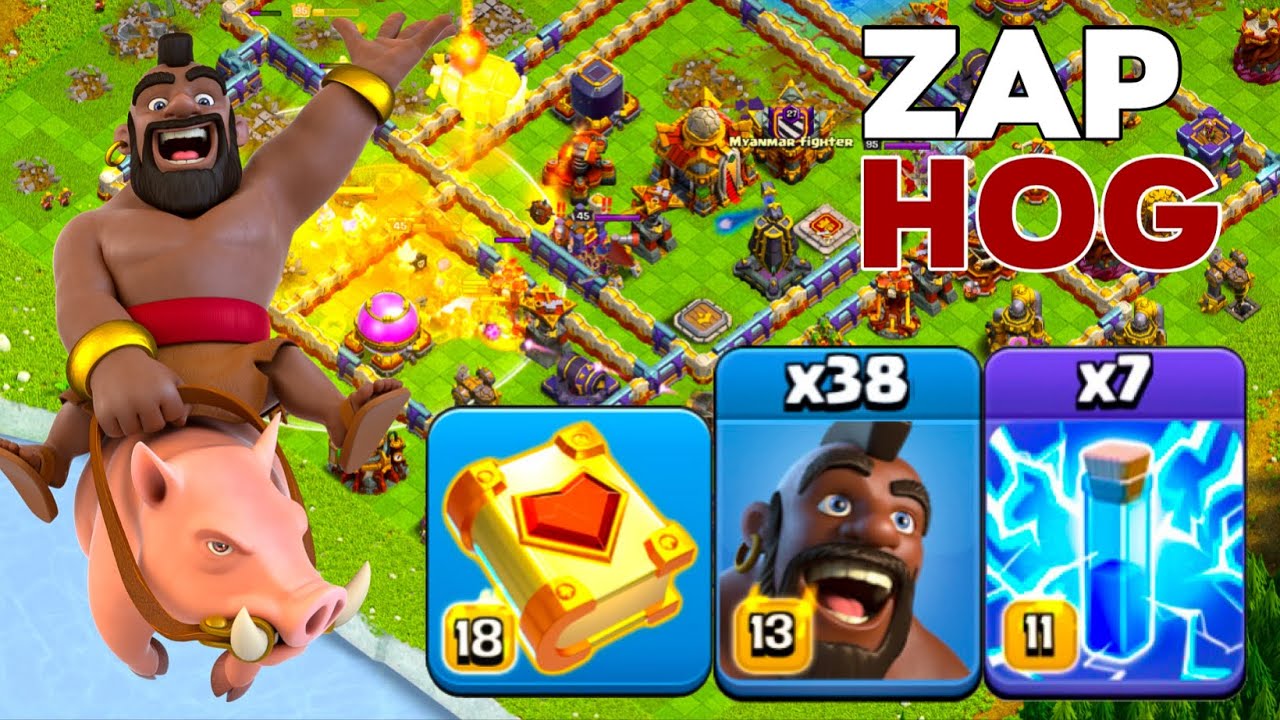 ZAP HOG: Best TH16 Hog Rider Legend League Attacks! Clash of Clans