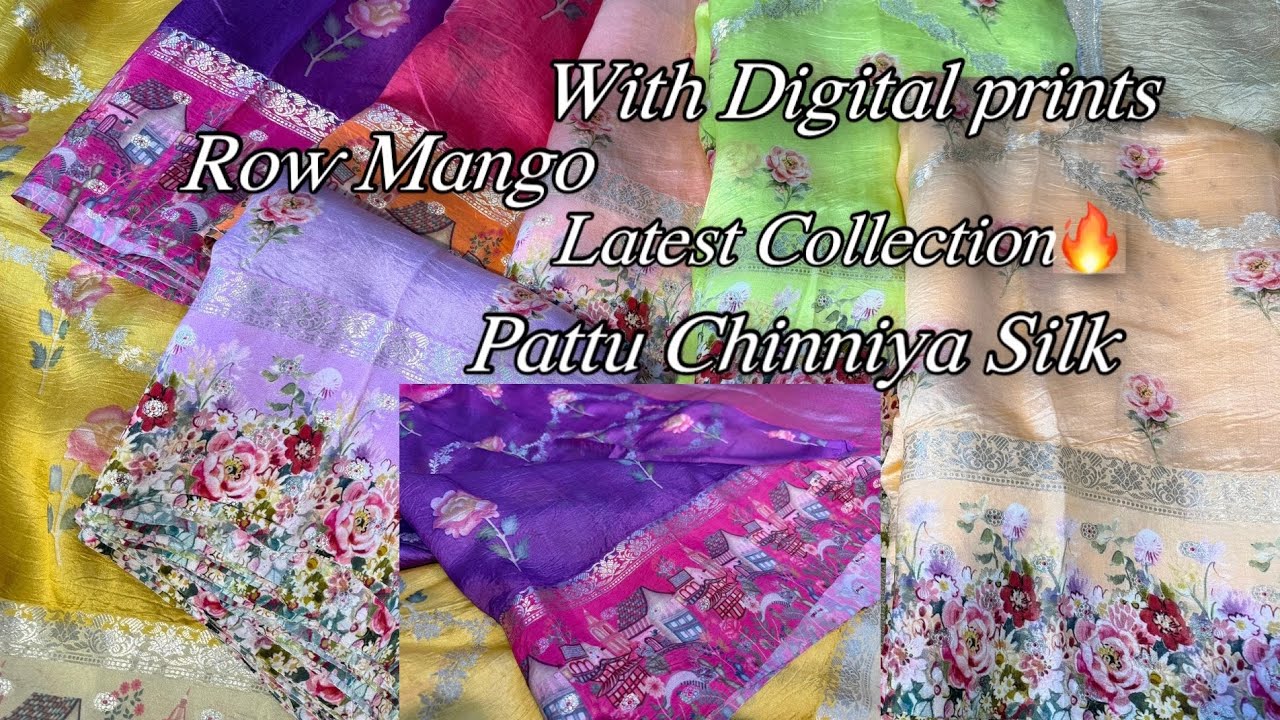 Banarasi Pattu Chinniya Silk Row Mango With Digital Prints Latest Collection Limited Stock Available