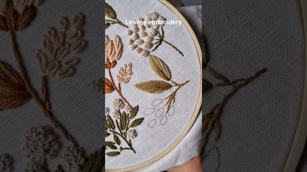 Leaves embroidery for beginners #stitch #handembroidery #embroidery #art #embroiderydesign