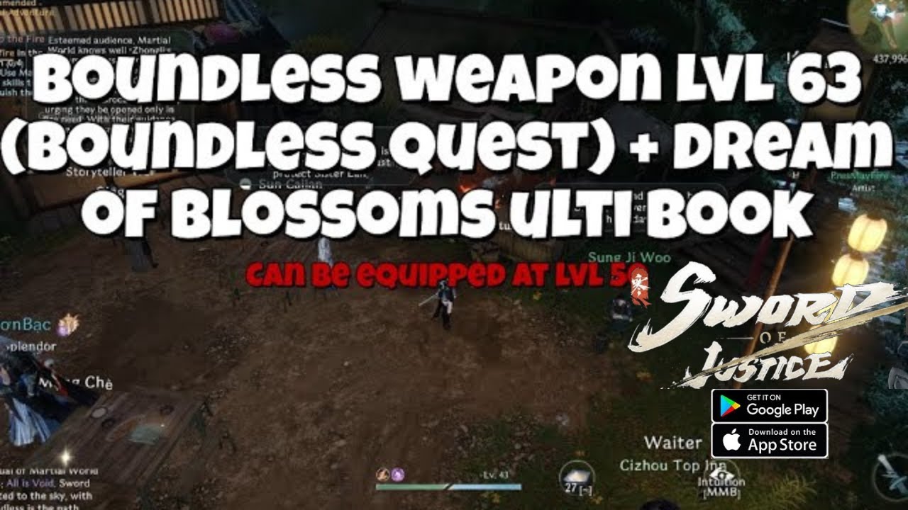 boundless weapon  lvl 63 boundless quest + ultimate skill book  - Sword Of Justice