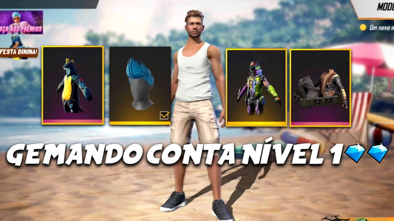 GASTANDO DIAMANTES PELA SEGUNDA VEZ NA CONTA NIVEL 1 DO FREE FIRE