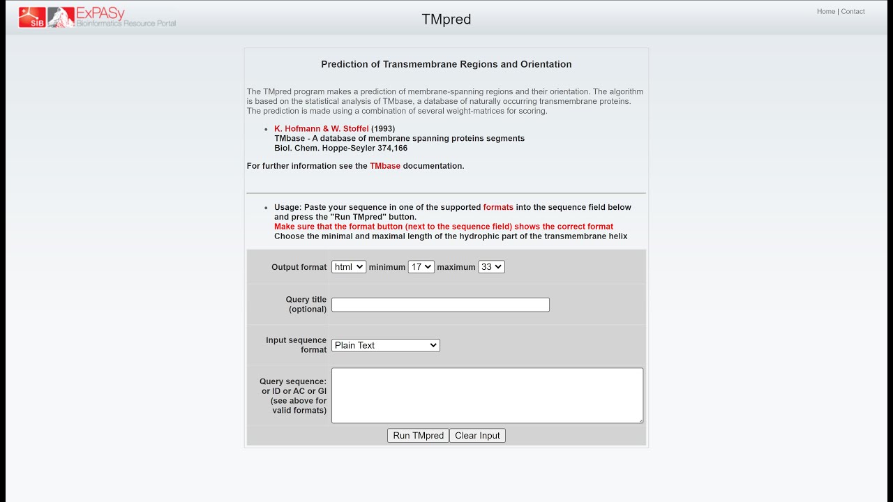 Protein Transmembrane Regions and Orientation Prediction using TMpred #bioinformatics #protein #bio