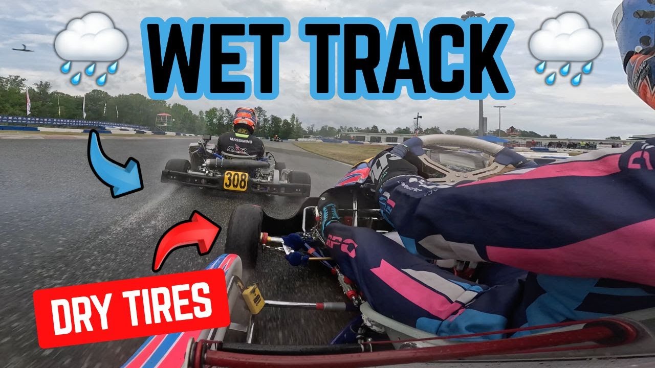 Racing on a WET track on DRY tires!