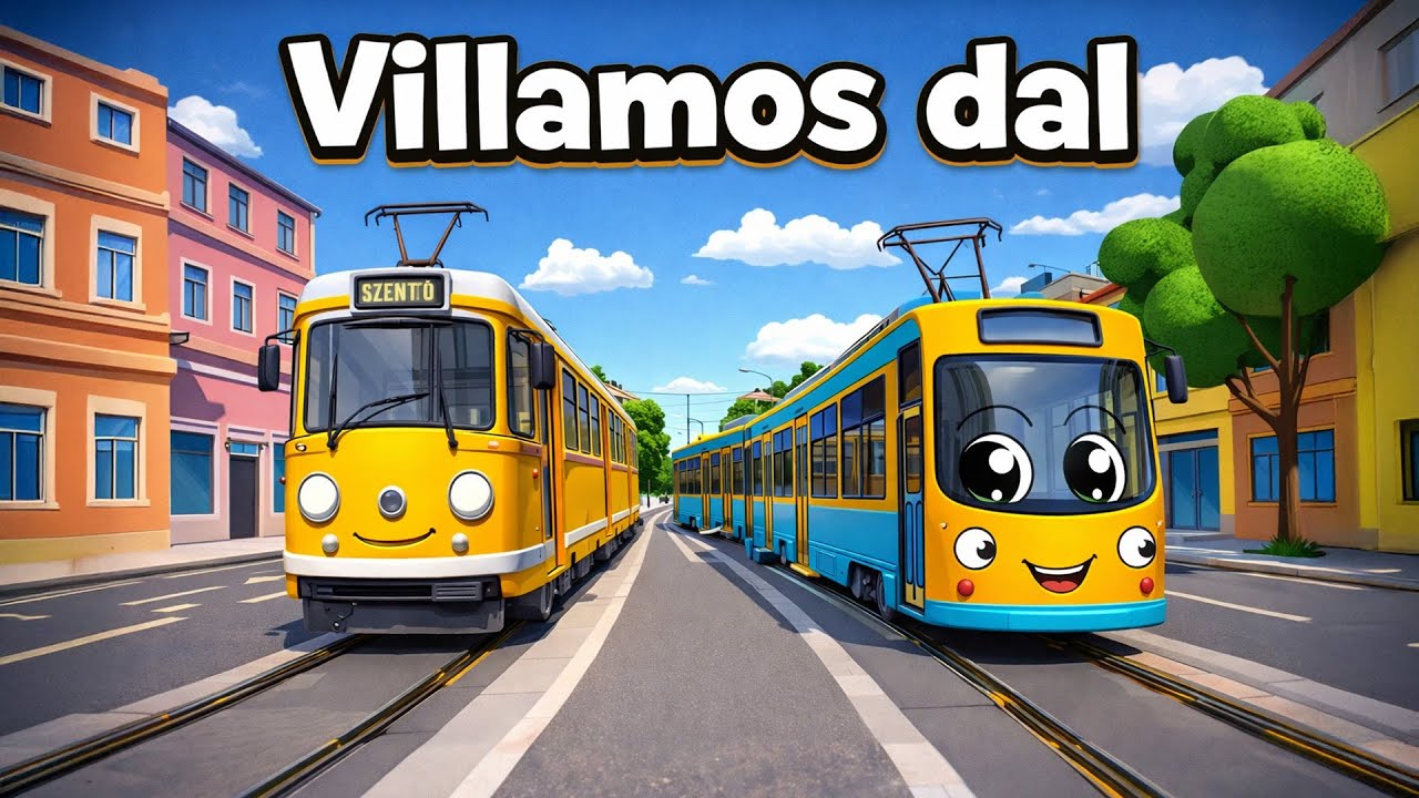 🚋 Villamos dal gyerekeknek | Csilingel a villamos 🎶 | Járműves gyerekdal