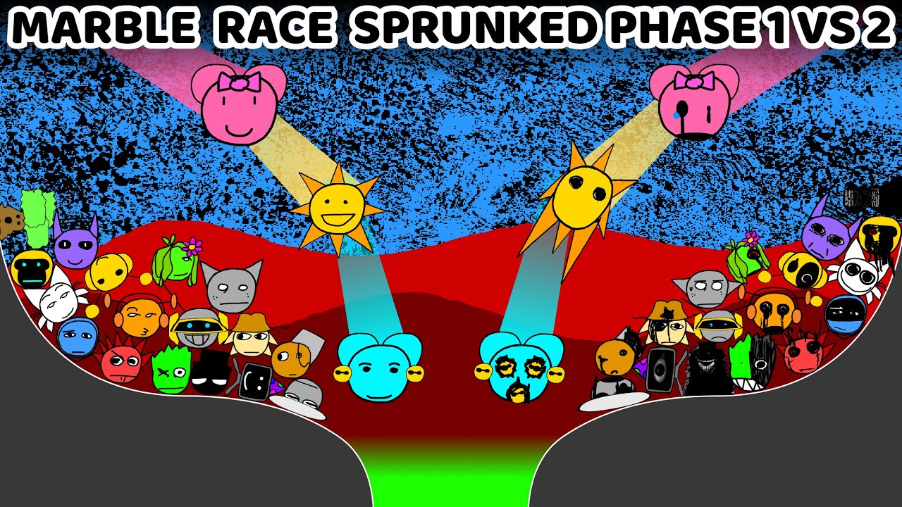 Incredibox Sprunked Phase 1 Vs. 2 Marble Race In Algodoo — Who Will Win?
