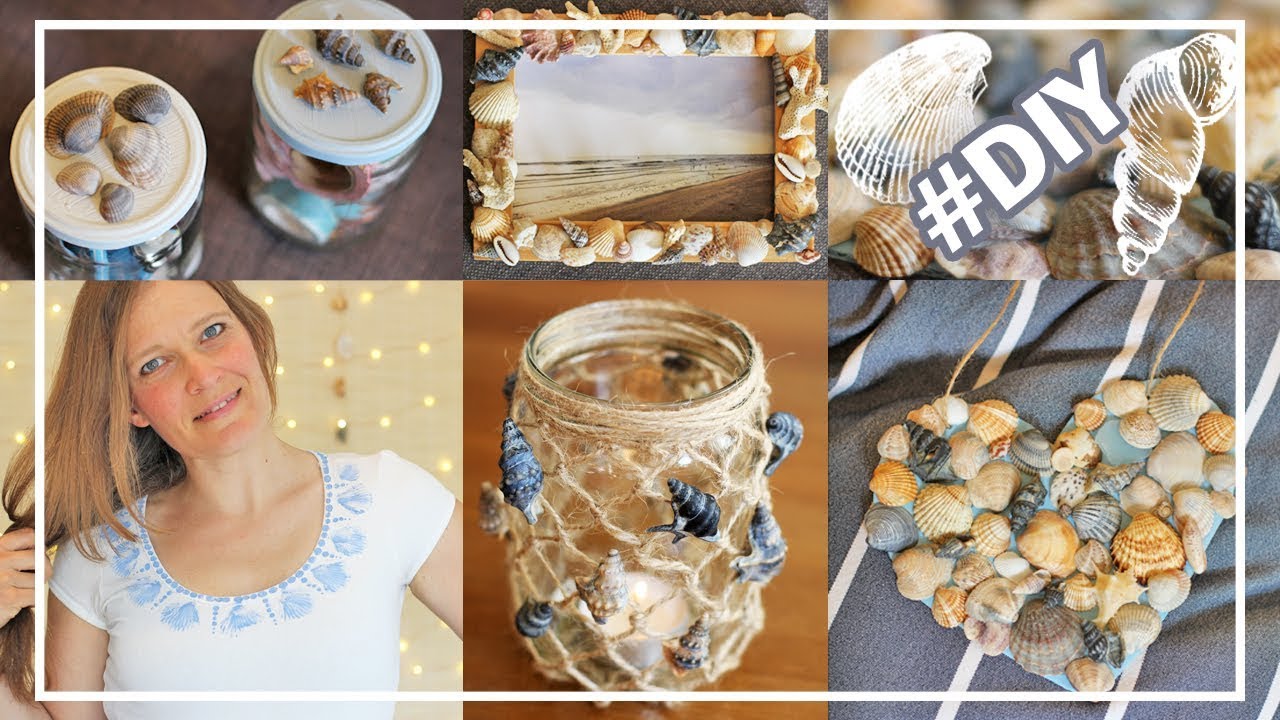 DIY mit MUSCHELN | Glas mit Fischernetz, Vorratsdosen, Mobile, T-Shirt bedrucken, uvm.