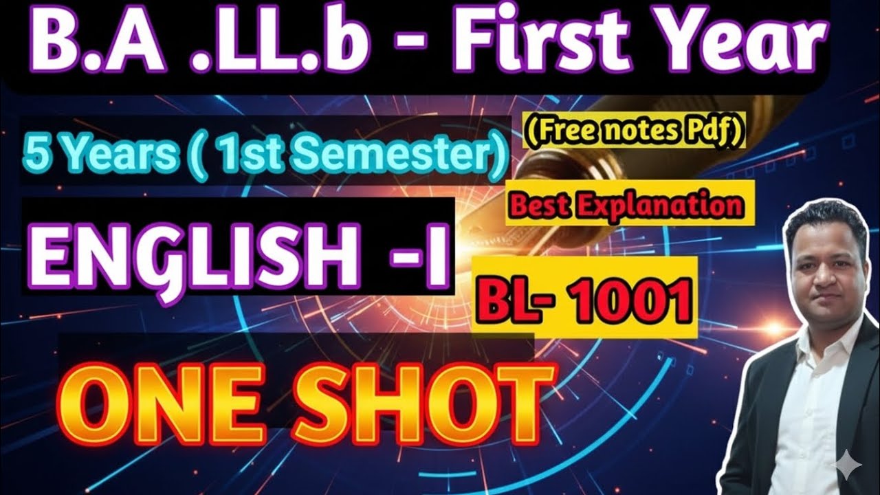 B.A.LL.b|ENGLISH|ONE SHOT |1st Semester| First Yr|#law #ballb #llb_entrance_exam #gurujiclasses