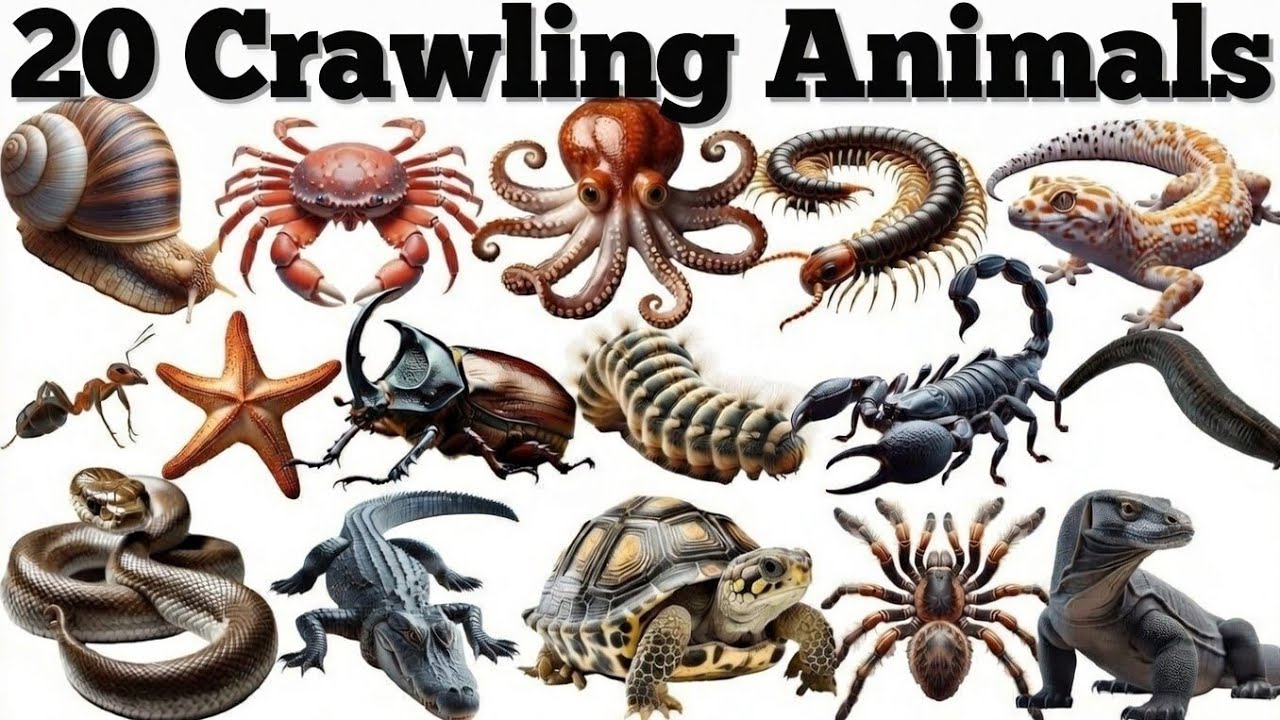 20 Crawling Animals English to हिंदी | 20 रेंगने वाले जानवरों के नाम 