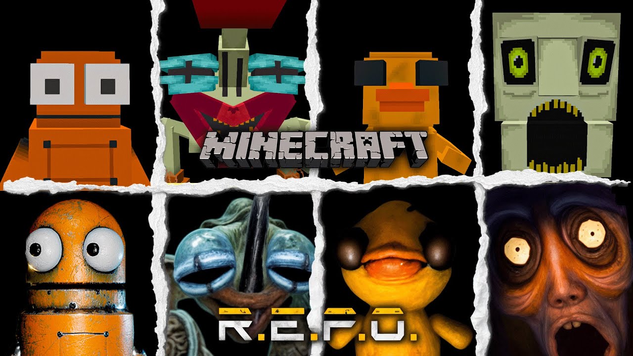 R.E.P.O - ALL JUMPSCARES & CHASES in MINECRAFT | Comparison
