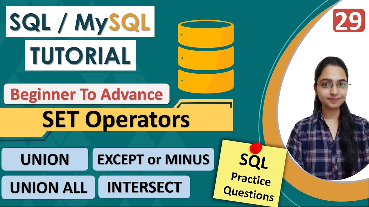 Операторы 29-SET в SQL | Объединение | Объединение всех | Пересечение | Исключение или вычитание ...