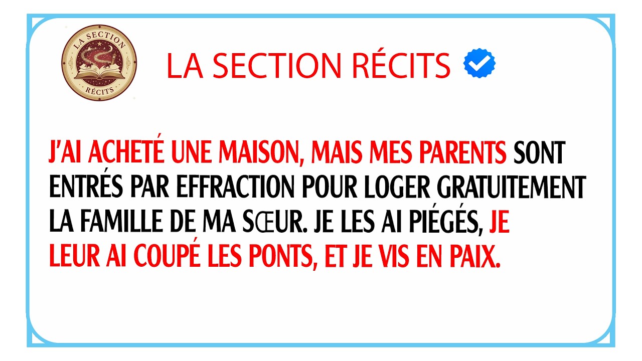 Ma mère a installé ma sœur chez moi en secret. Mon piège légal les a jetées dehors à minuit.