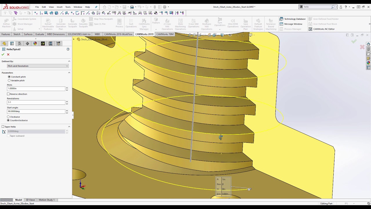 CAMWorks - Threadmill Formtool