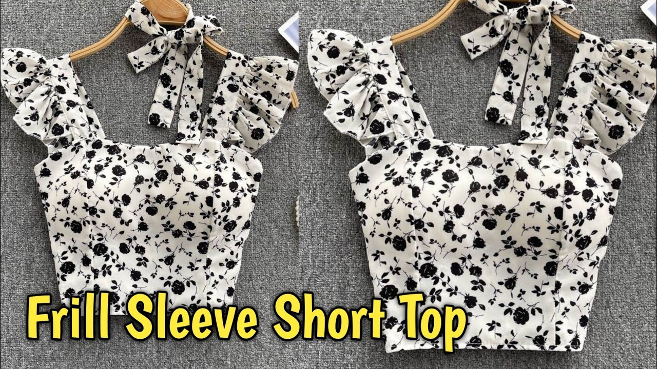 DIY frill strip short top / cutting and stitching very easy step by step