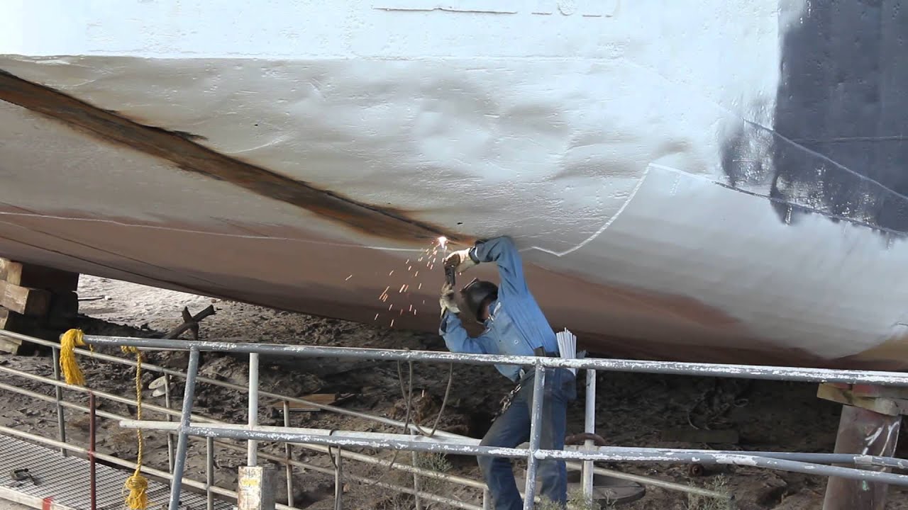 Free Stock Footage - Welding a Ship Hull