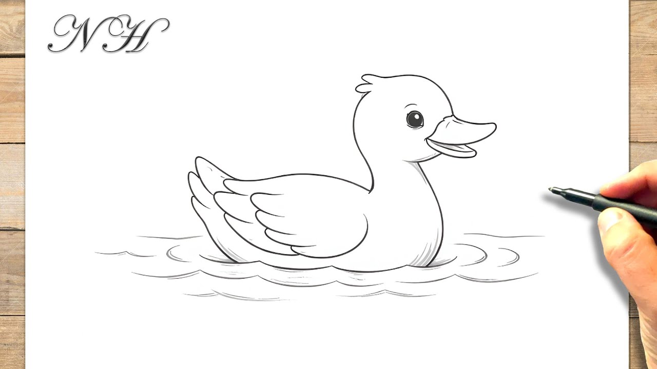 Comment dessiner un ‎canard mignon