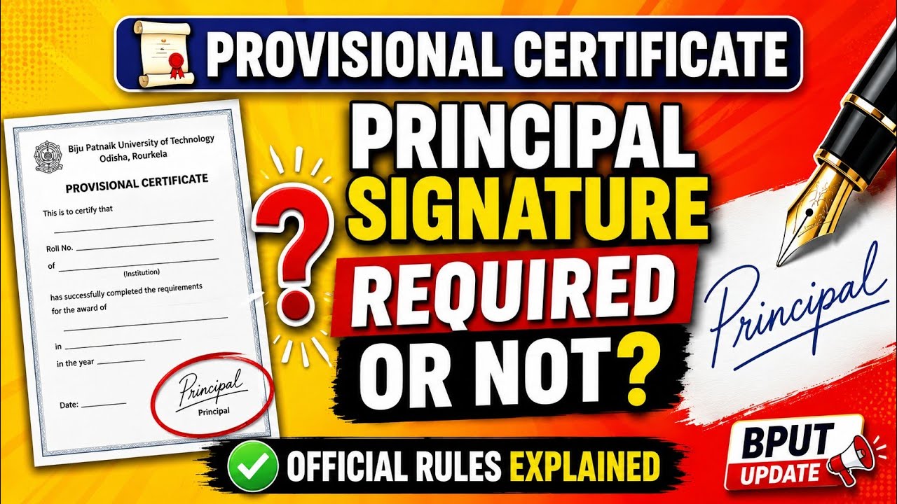 SIGNATURE OF PRINCIPAL IS REQUIRED IN THE PROVISIONAL CERTIFICATE??????CHECK THE ANALYSIS.