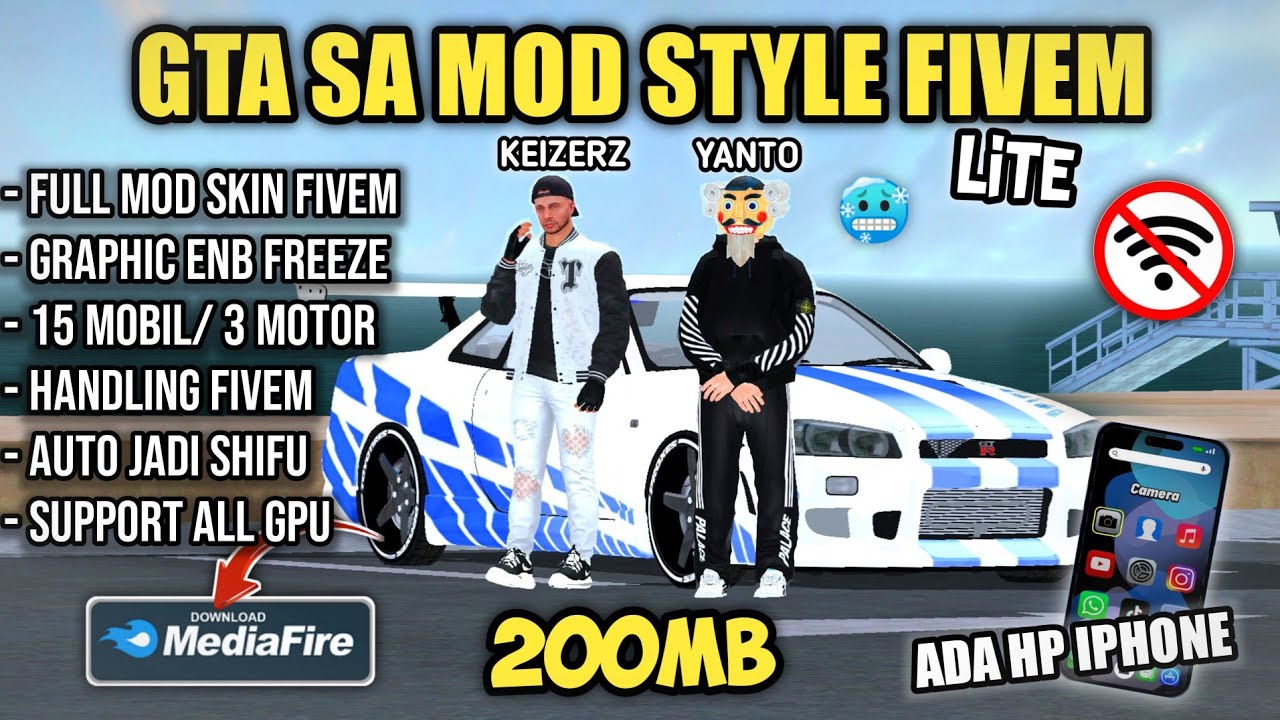 GTA SA MOD STYLE FIVEM LITE VERSION 200MB Terbaru 2024 di Android