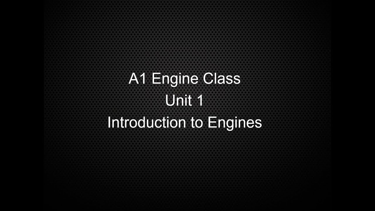 ASE A1 Engine Repair Class Unit 1 Introduction Part 1