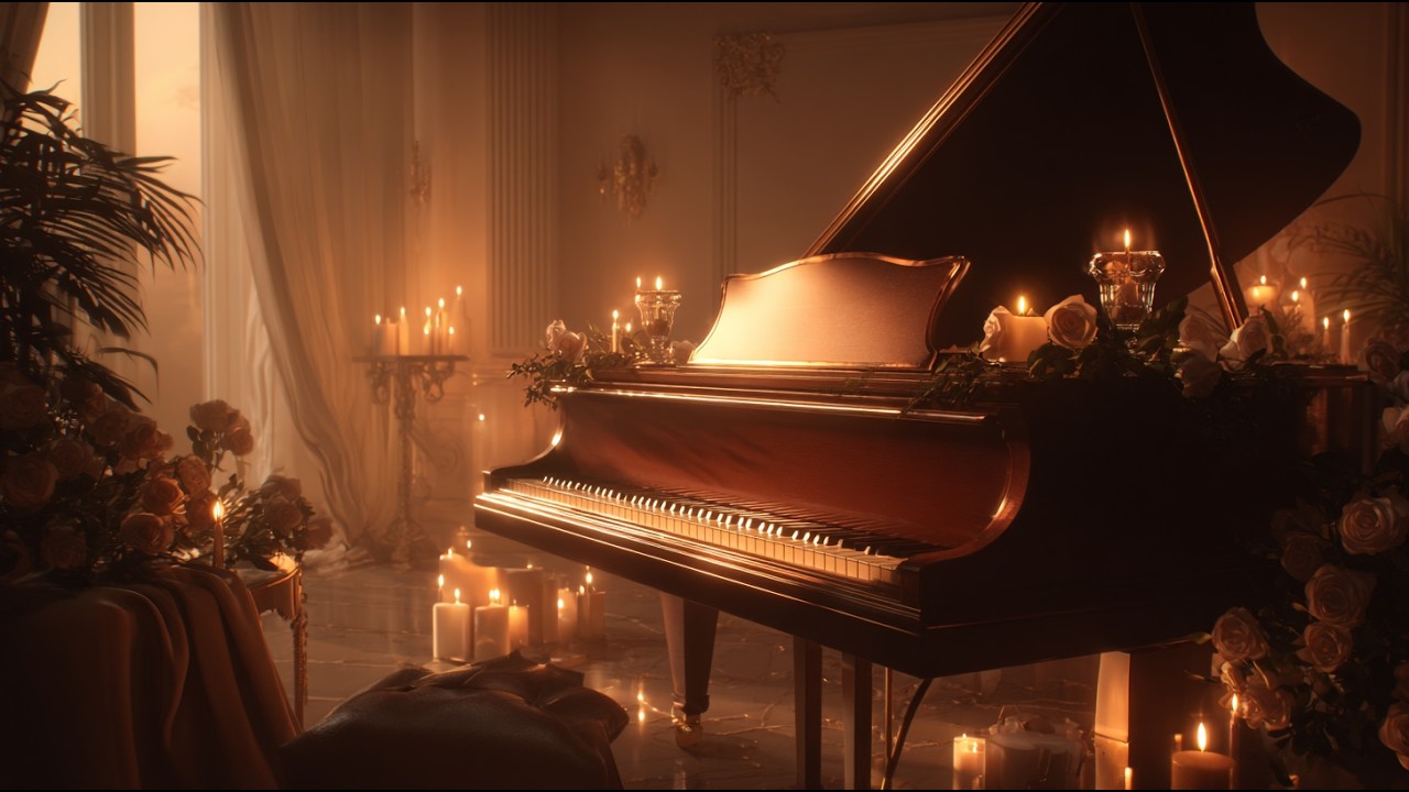 2 Hours Romantic Piano Music | Warm Candlelight & Intimate Love Mood