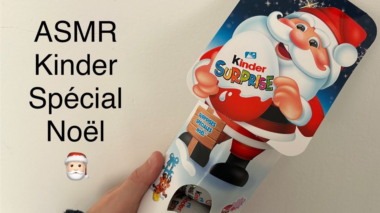 ASMR : Ouverture de 4 Oeufs Kinder sur le thème de Noël 🎅🏻🎄 
