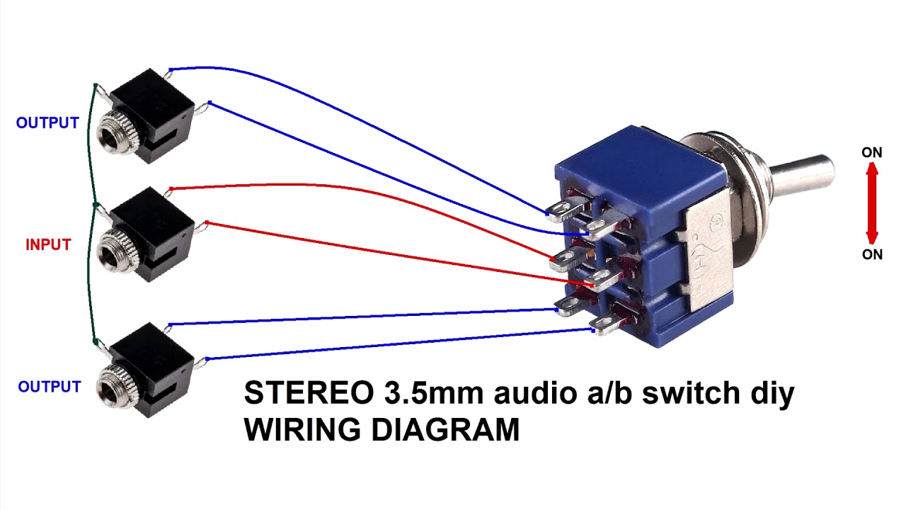 STEREO 3.5mm audio a/b switch DIY diagram