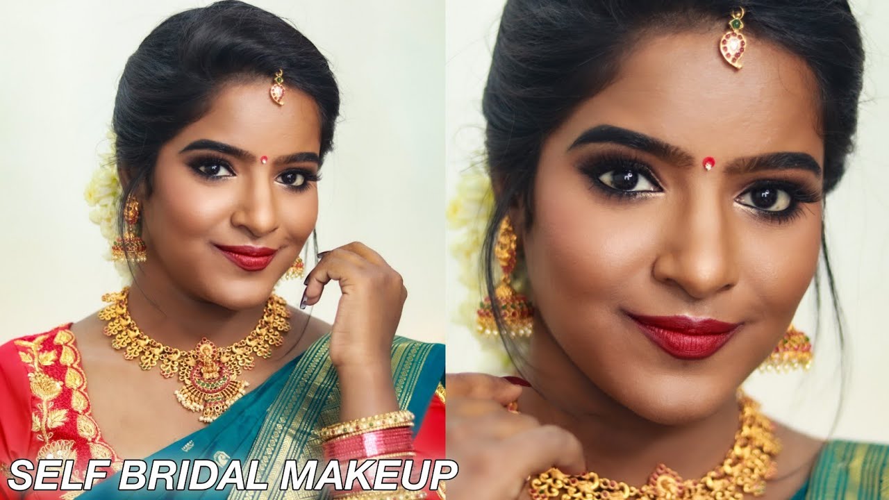 SELF BRIDAL MAKEUP TUTORIAL-*WITH AFFORDABLE PRODUCTS*-TAMIL