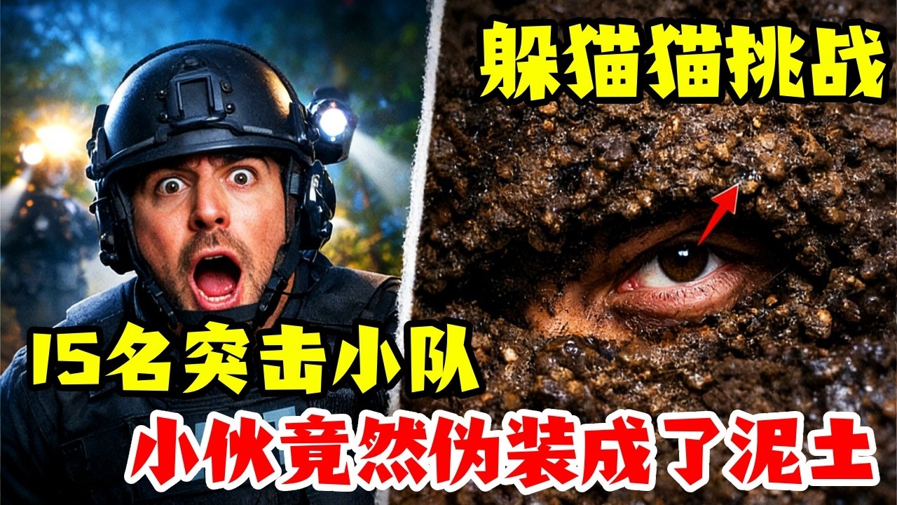 【捉迷藏挑战】躲猫猫挑战赛，小伙竟然伪装成了泥土 #奇葩挑战 #搞笑 #电影解说 #捉迷藏 #挑战