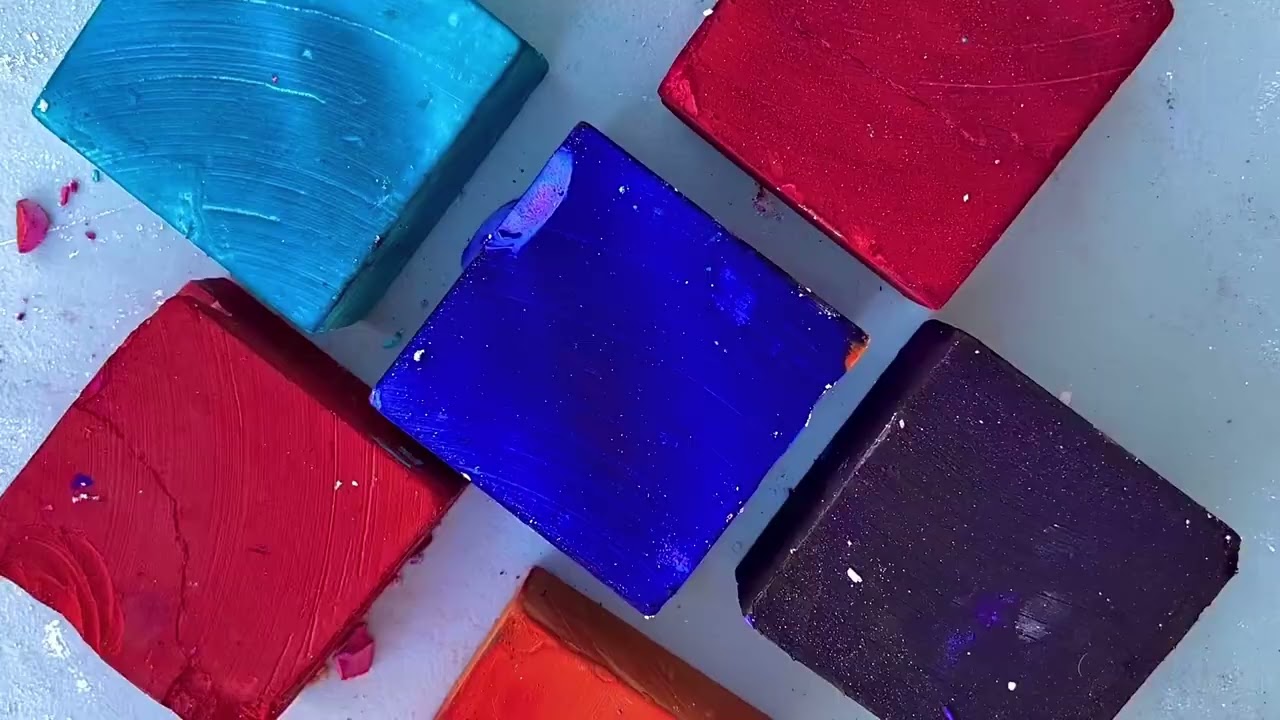 SOFT BSN and dyed gym chalk blocks crispy gymchalk crushing sleep aid oddly satisfying video asmr