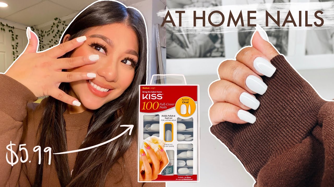 HOW I DO MY NAILS AT HOME | KISS FULL COVER NAILS
