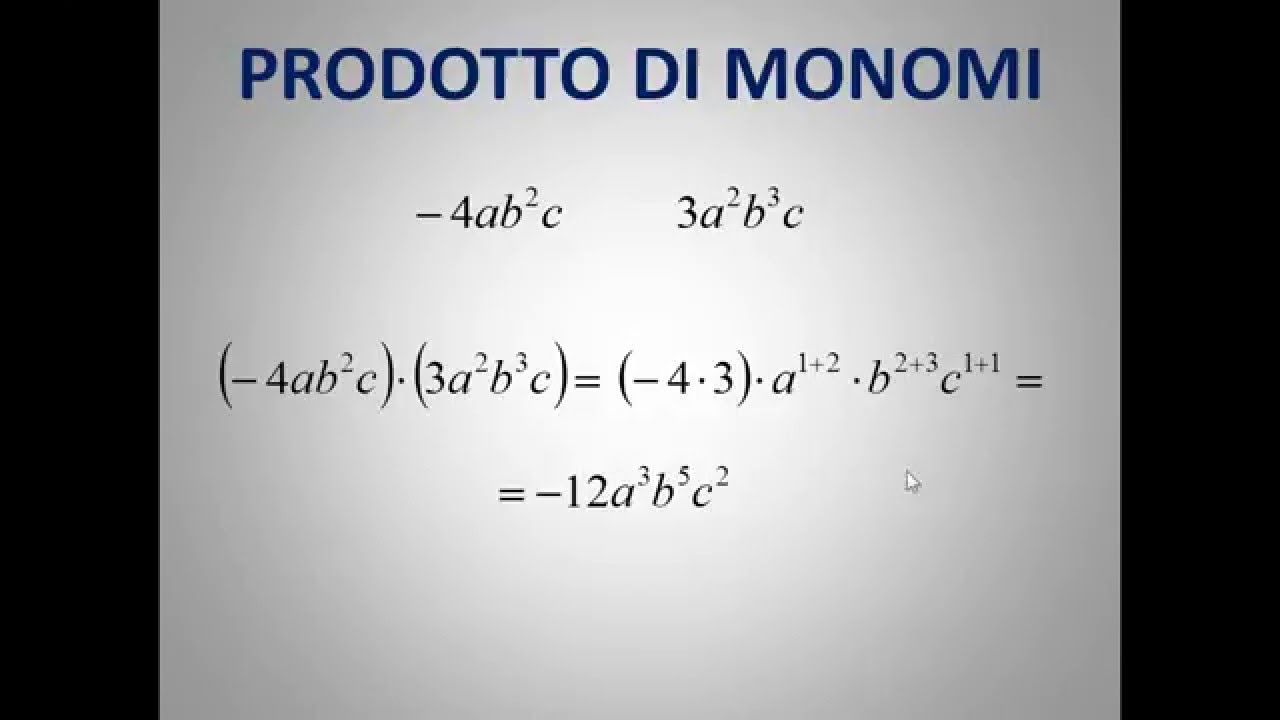 Ripetizioni di matematica - Operazioni con i monomi - Videolezioni online