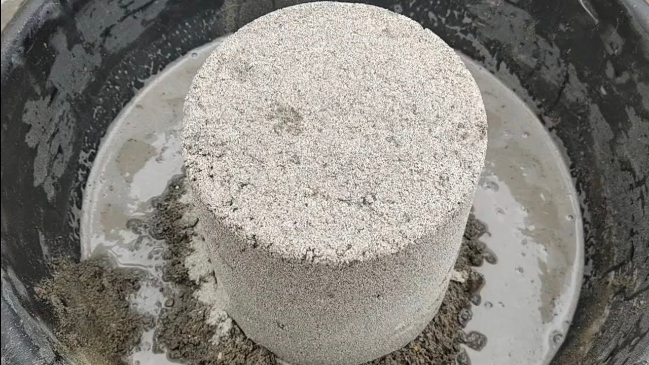Huge bucket of softest sand cement water 💦 crumbling #satisfying asmr#asasmr