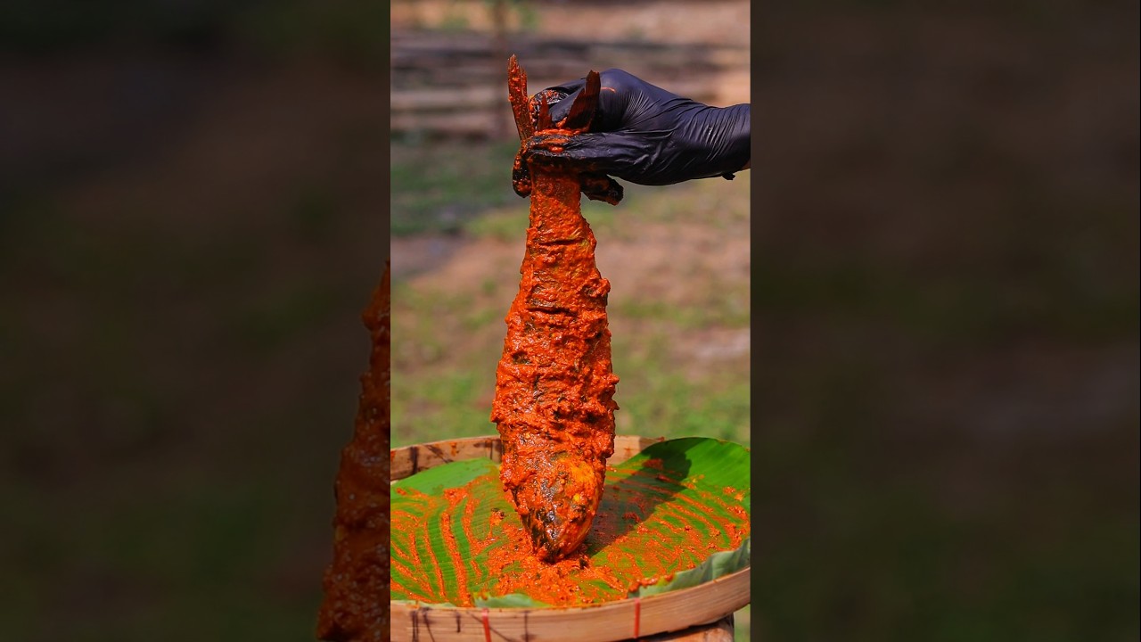 Rohu fish Grilled Over fire #food #shorts #cooking