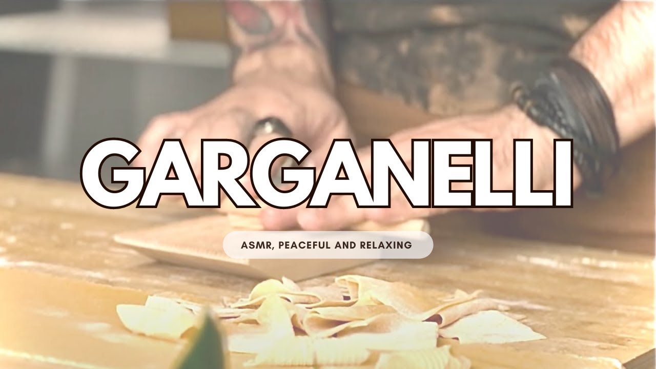 Brazilian CHEF makes GARGANELLI PASTA! Amazing skills and delightful ASMR sound!!