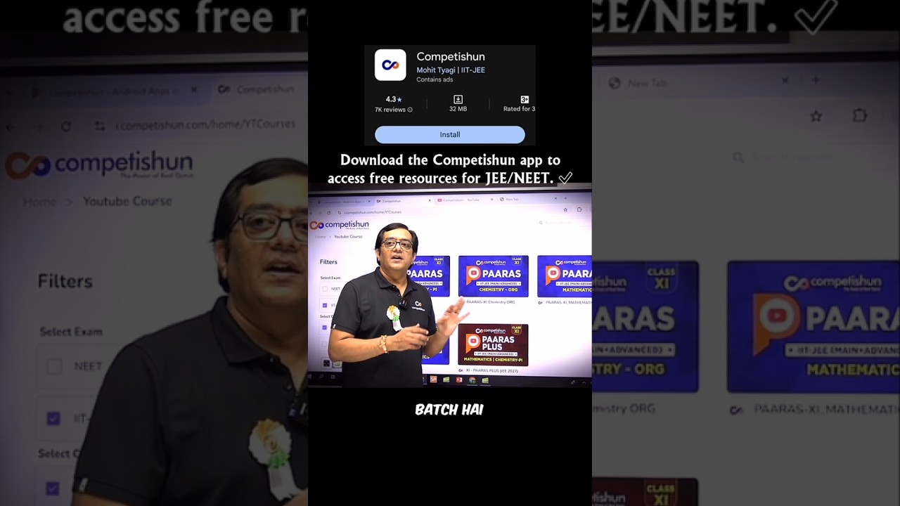Paras Plus Batch Free Whiteboard Lectures | All IIT JEE 11th & 12th Classes on Competishun App