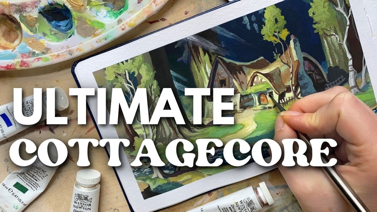 painting DISNEY cottages + eyvind earle gouache techniques