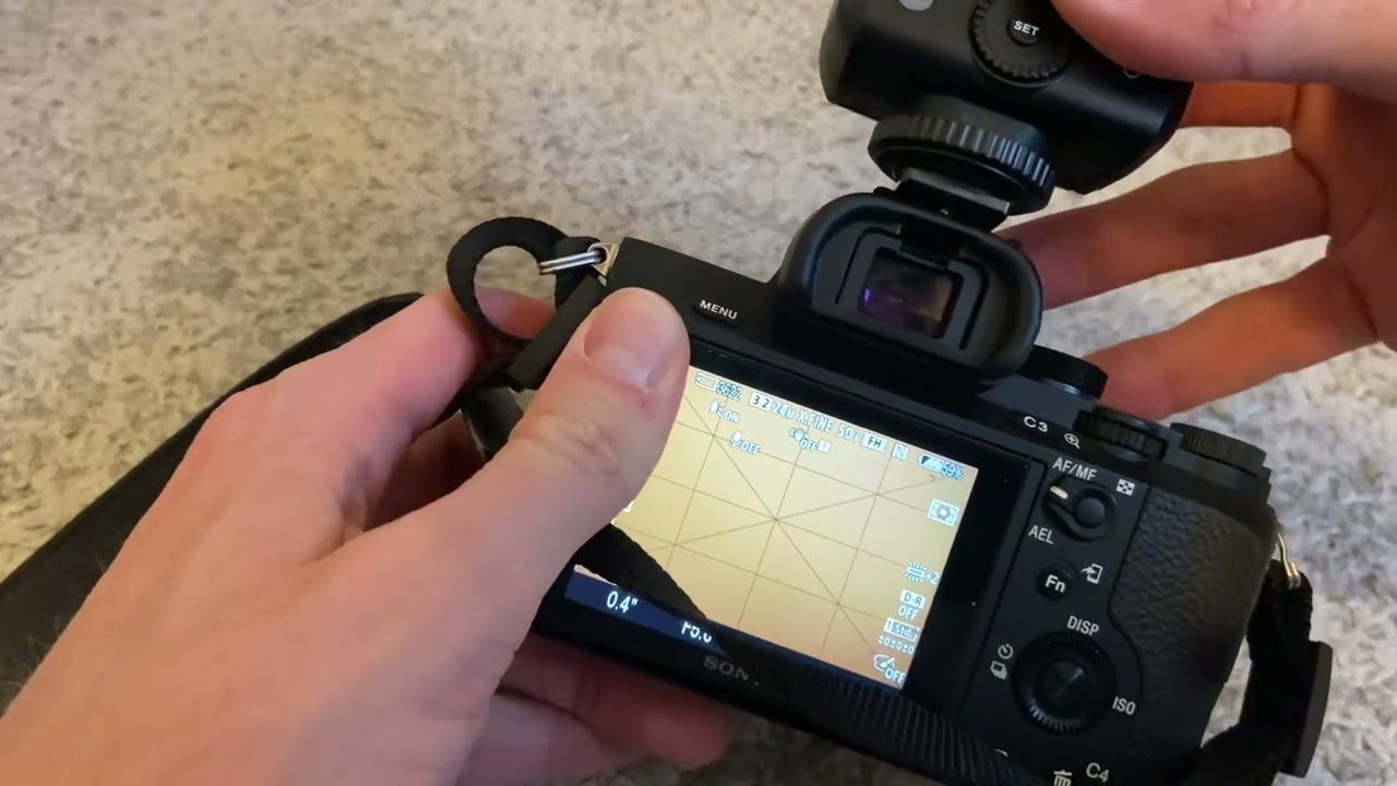 Sony Alpha 7 - Blitzger&auml;t Godox TT350S aufgesteckt und in Betrieb genommen