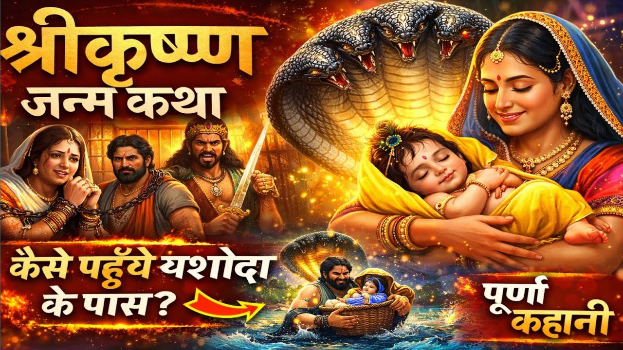 श्रीकृष्ण का जन्म कैसे हुआ? 😱 | श्रीकृष्ण जन्म की सच्ची कहानी | #facts #cartoon #shorts #motivation