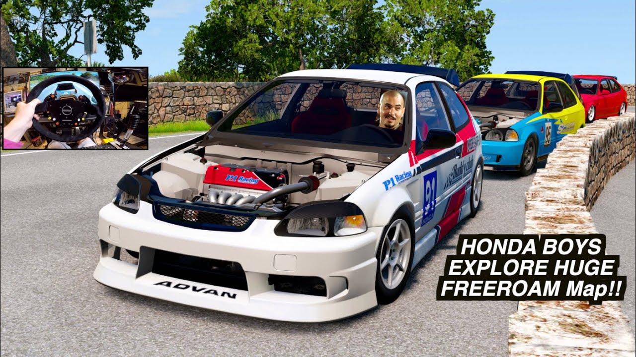 VTEC First IMPRESSIONS On NEW Honda Civic K20 MOD BeamNG Online w/TRAFFIC!