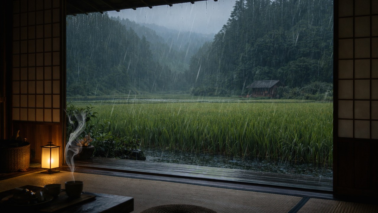 Soft Rain at a Japanese Countryside Home 🌿 Cozy Rain for Relaxation & Sleep