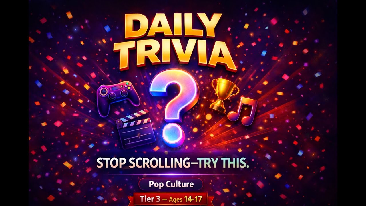 Pop Culture Trivia Challenge (Ages 14-17) | Daily Trivia