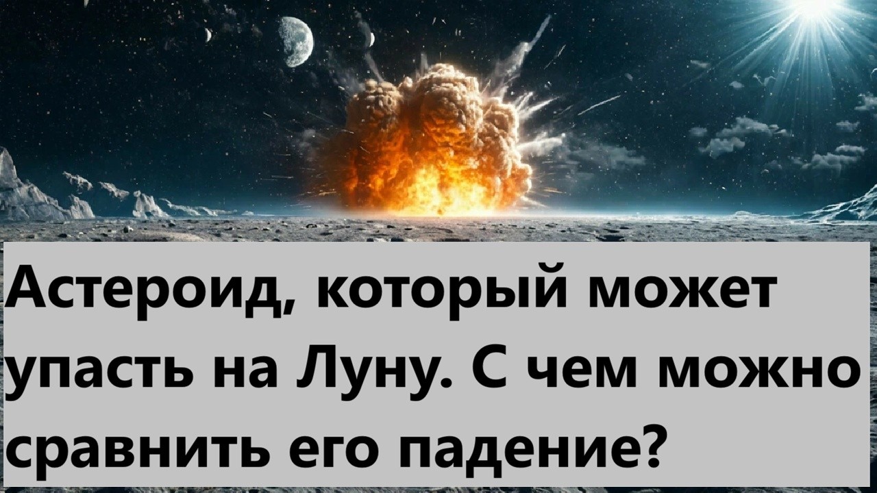 Астероид, который может упасть на Луну  С чем можно сравнить его падение?