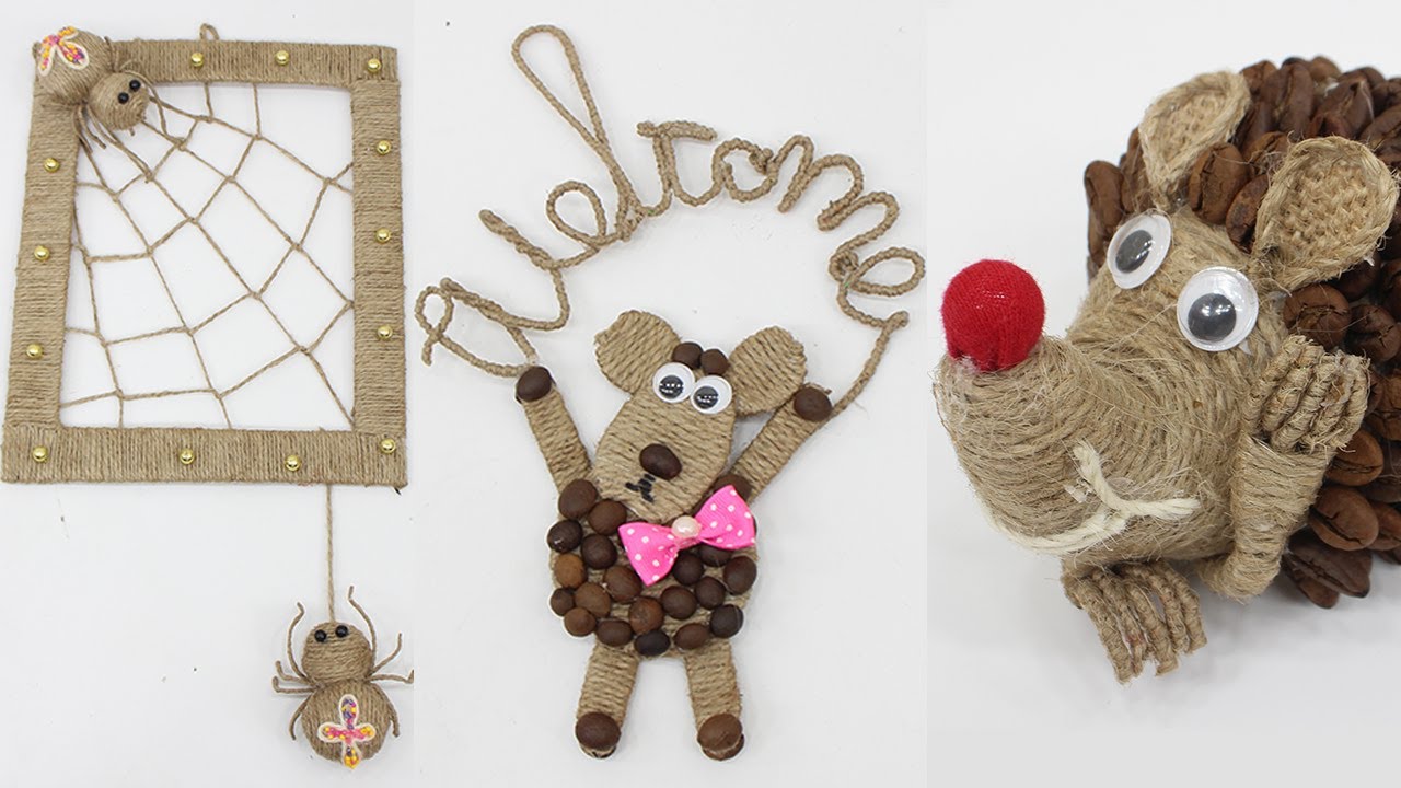 10 Jute craft animal | Home decor ideas handmade