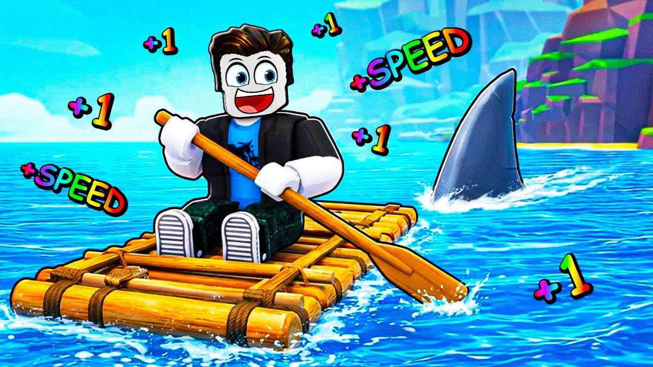 +1 к скорости каждую секунду для побега на плоту из Roblox.