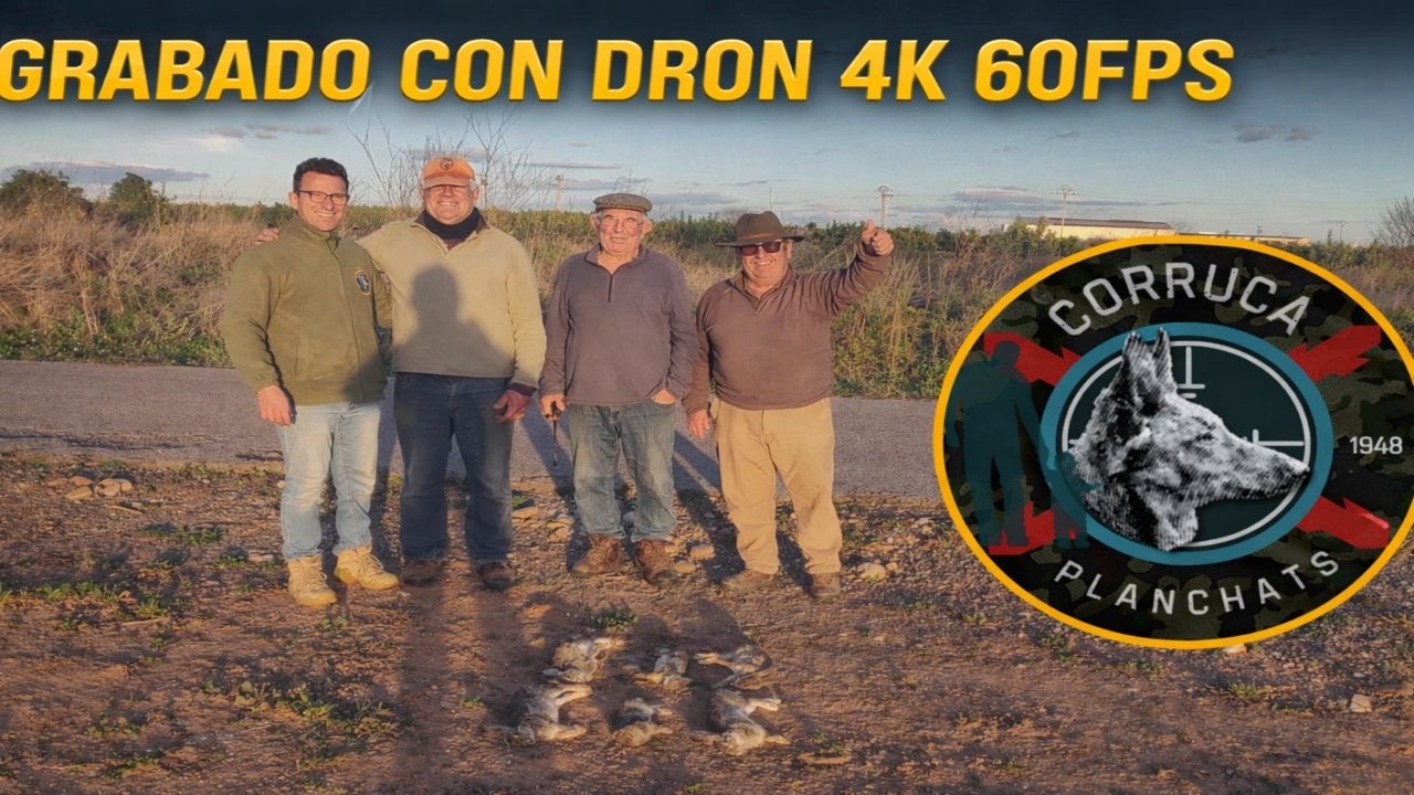 caza de conejos en accion con DRON 4K 60fps, caza de conejos en el campo, caza de conejos escopeta