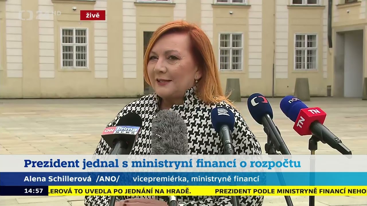 Brífink Aleny Schillerové po jednání s prezidentem Petrem Pavlem o rozpočtu (16. 3. 2026)