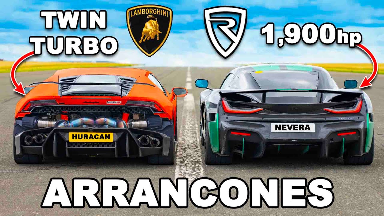 Lambo Huracán de 1800 hp vs Rimac Nevera: ARRANCONES