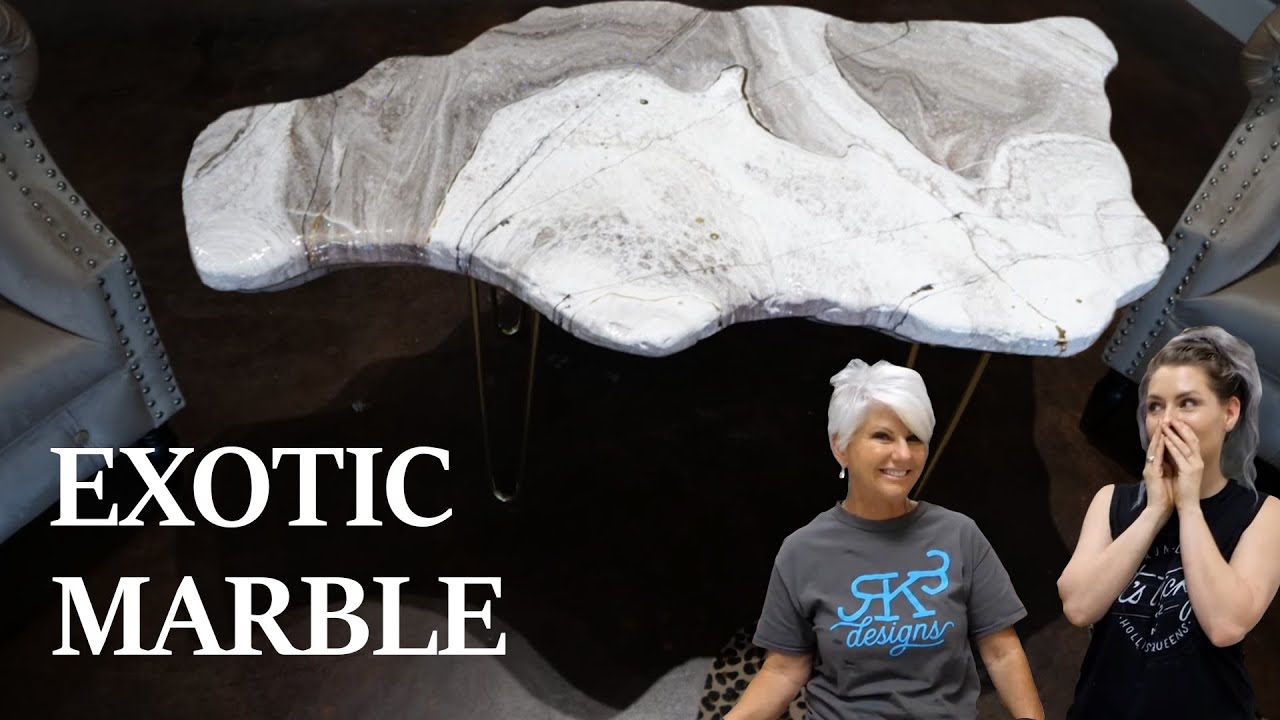 White Marble Exotic Resin End Table