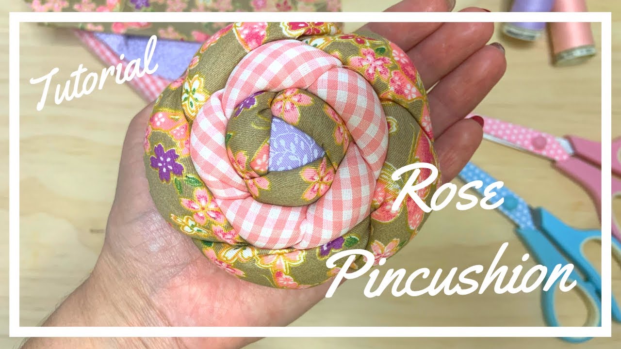 Diy ALFILETERO PULSERA ROSA 🌹  Flower Pincushion 🌺 Acerico con retales de tela 🌷